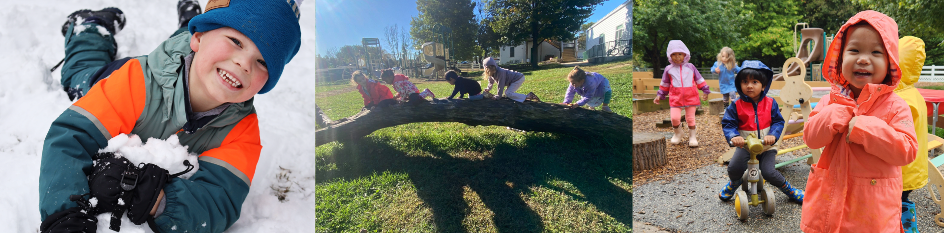 Children playing outdoors in all weather in Baltimore